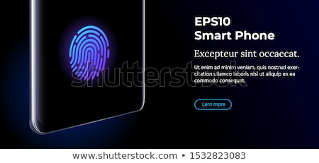 Vector 3d Realistic Cell Phone With Fingerprint Id Icon Stockfoto © Tashatuvango