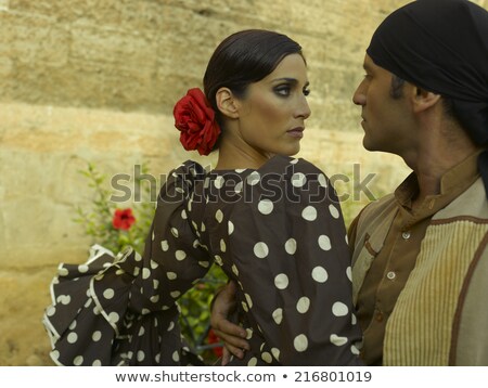 Stock fotó: Man And Woman Dancing Flamenco In Traditional Clothes