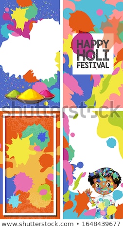 Сток-фото: Four Background Design With Happy Holi Festival Theme