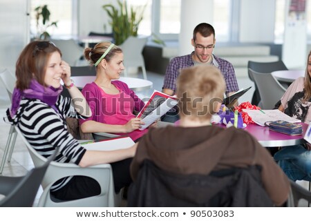 Foto stock: Group Of Collegeuniversity Students During A Brake