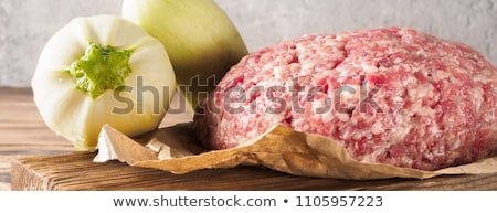 Stock photo: Raw Ground Pork And Vegetables