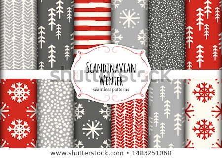 Foto d'archivio: Snowflakes Seamless Pattern Vector In Flat Design