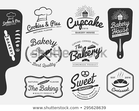 Stock fotó: Bakery Shop Emblem Labels Logo And Design Elements Loaf Fresh Bread Vector Illustration