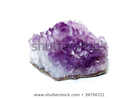 Foto stock: Polished Amethyst Over White