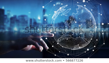 Stockfoto: Global Internet Using Concept With Businessman