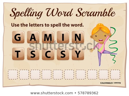 Foto d'archivio: Spelling Word Scramble Template For Word Gymnastics
