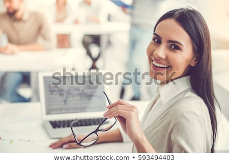 [[stock_photo]]: Businessman With Laptop Looking And Young Businesswoman