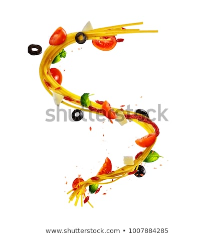 Italian Pasta Levitating On A White Background [[stock_photo]] © Jag_cz