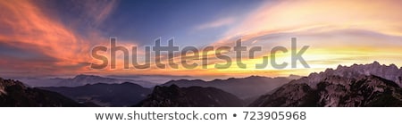 ストックフォト: Panorama Of Sunset In The Mountains