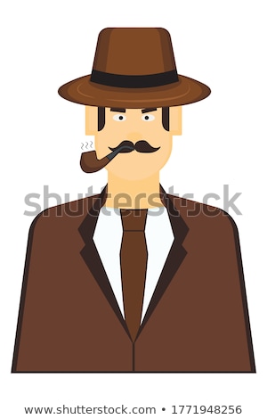 Zdjęcia stock: Detective Wearing Brown Overcoat