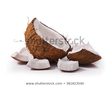 Сток-фото: Coconut Icon Broken Coconut Isolated In White