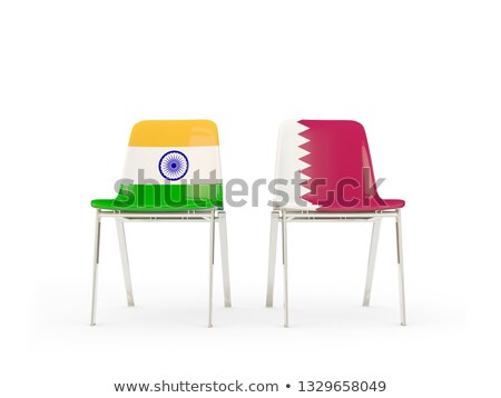 [[stock_photo]]: Two Chairs With Flags Of India And Qatar