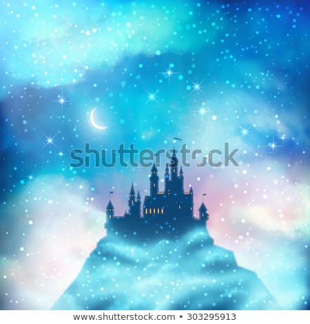 Scene With Castle At Night Foto stock © kostins