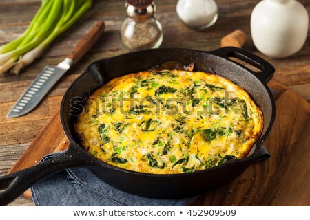 Stok fotoğraf: Delicious Frittata With Fresh Parsley