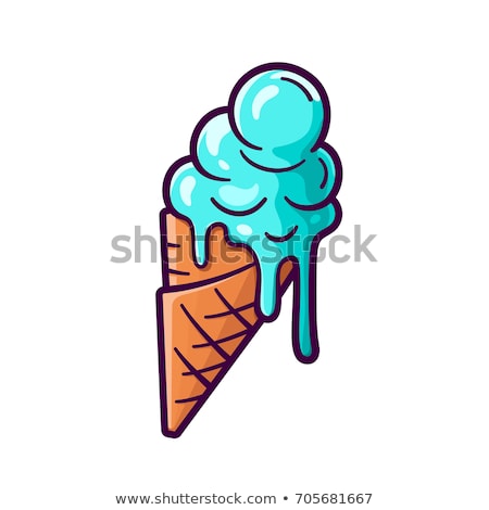 Stock photo: Colorful Ice Creams On Blue Background Vector Illustration