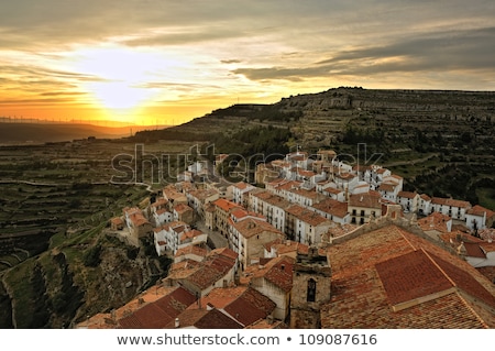 [[stock_photo]]: Sunset Landscape Of The Small Town With Mountain View Ares In S