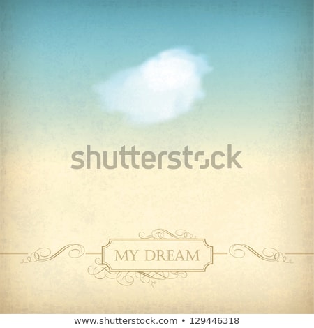 Foto d'archivio: A Single Cloud On Clear Sky Retro Vintage Style