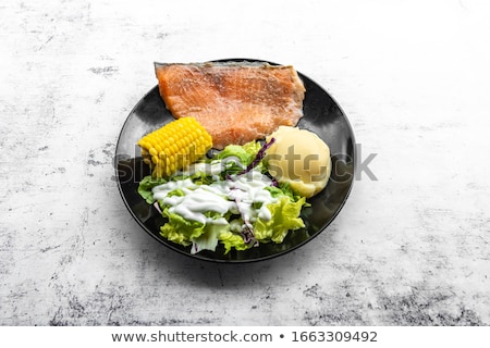 Foto stock: Smoked Salmon And Potato Chips