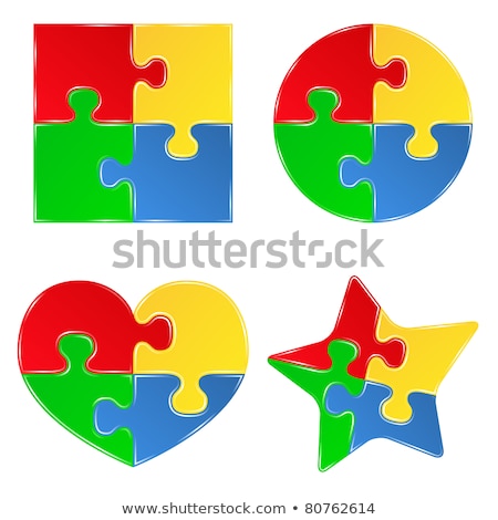 ストックフォト: Colorful Plastic Jigsaw Puzzle Game