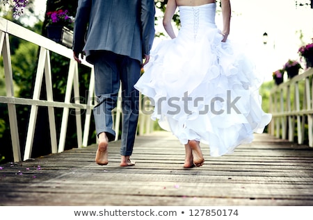 [[stock_photo]]: Beautiful Wedding Couple Walking
