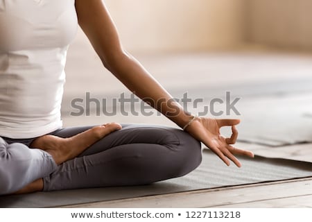 Сток-фото: Yoga Woman Fitness Girl In White Meditation At Gym