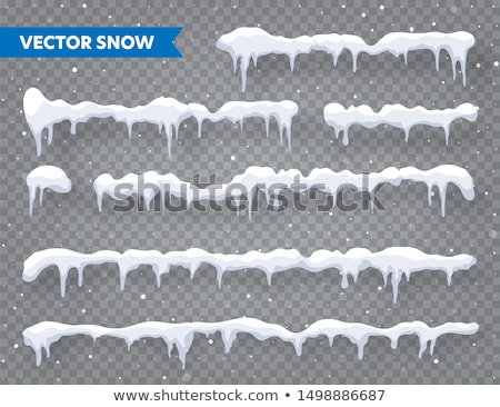 [[stock_photo]]: Snow Ice Cap With Shadow Snowy Elements On Winter Background Snowfall And Snowflakes Christmas A