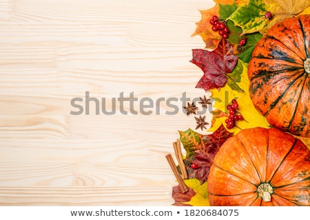 Stock photo: Old Grunge Card On The Abstract Background With Autumn Leaves