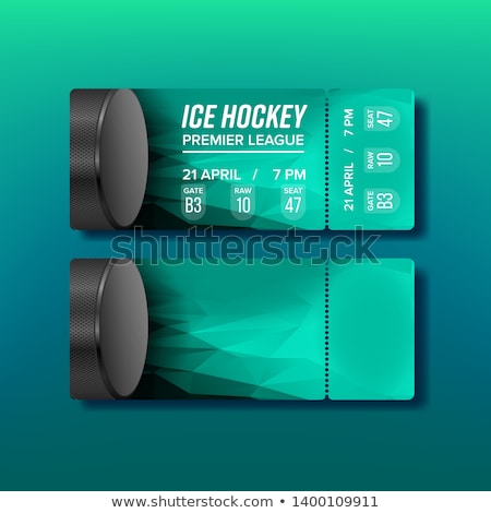 Imagine de stoc: Ticket With Tear Off Coupon On Hockey Sport Vector