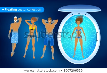 Zdjęcia stock: Illustrations Of Women And Floating Tank