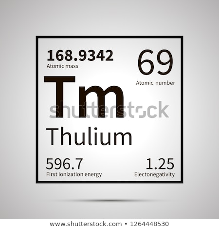 Сток-фото: Thulium Chemical Element With First Ionization Energy Atomic Mass And Electronegativity Values Sim