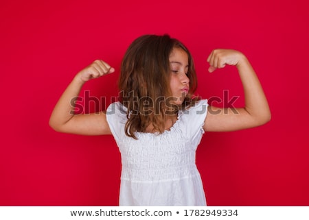 [[stock_photo]]: Wrestler In Red Dress Isolated On The White