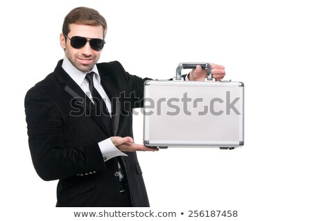 ストックフォト: Black Suitcase Isolated Over White