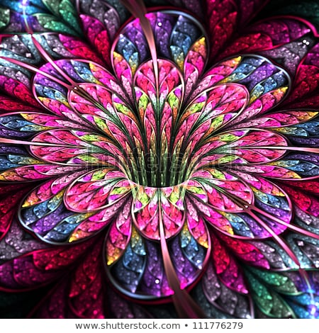 Foto stock: Colorful Fractal Floral Pattern Digital Artwork For Creative Gr