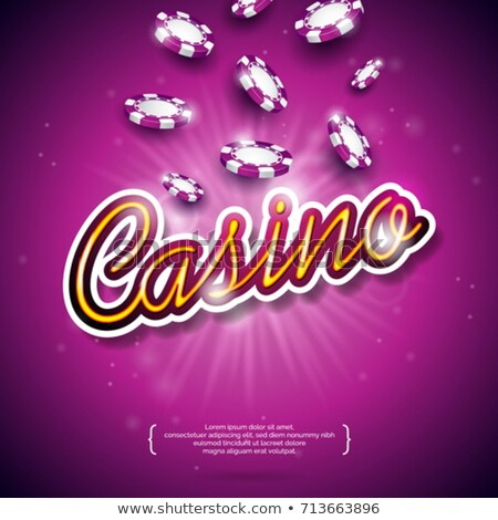 Stockfoto: Vintage Casino Banner With Poker Elements Vector Illustration