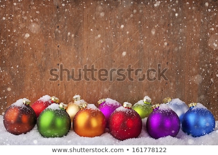 Сток-фото: Bright Multicolored Christmas Balls In Rows