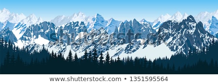Stock fotó: Winter Landscape With Mountain Range
