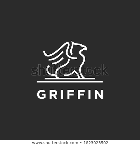 Сток-фото: Griffin And Shield Heraldic Symbol Sign Animal For Coat Of Arms