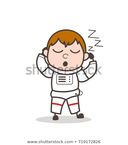 Zdjęcia stock: Cartoon Bored Astronaut Robot