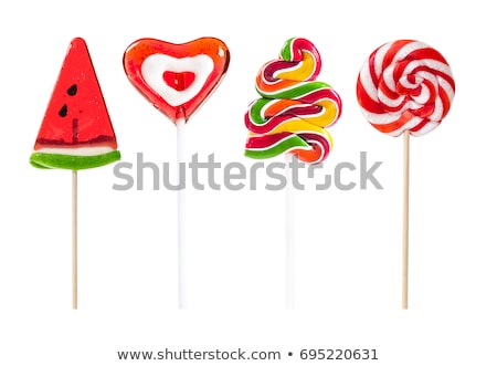 Zdjęcia stock: Watermelon Candy Lollipop Isolated On White Background