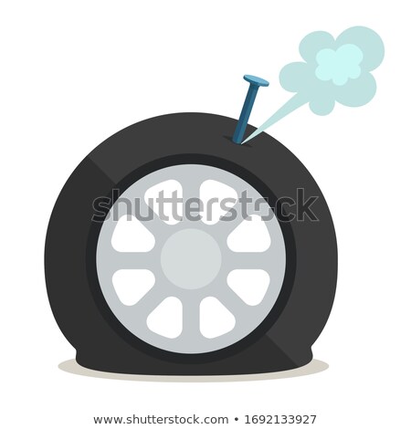 Foto stock: Tire Service Vector Poster In Cartoon Style