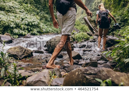 Foto stock: Hiking In Forest