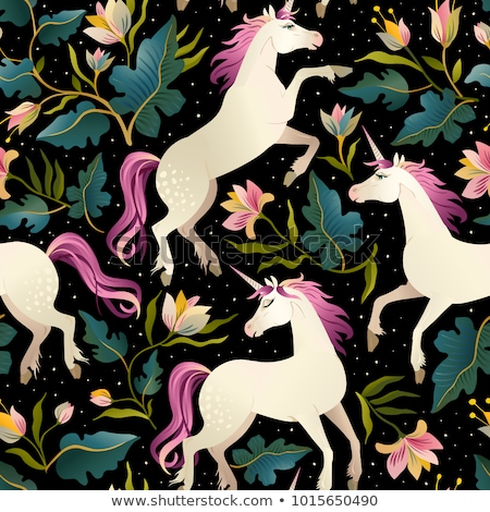 Stock photo: Vector Unicorn Seamless Pattern