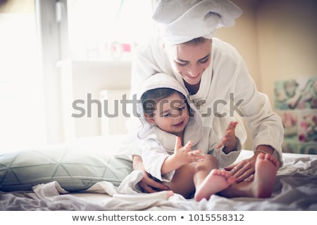 Сток-фото: Blonde Woman With A Towel After A Bath