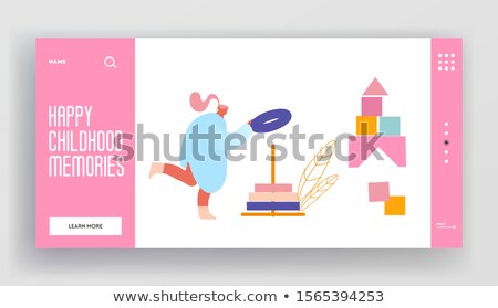 Stock foto: Child Overweight Concept Landing Page