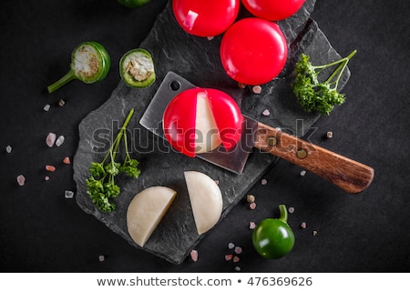 Round Wax Covered Dutch Edam Gouda Cheese Zdjęcia stock © grafvision