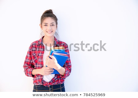 Сток-фото: Serious Girl On White Background