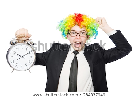 Stok fotoğraf: Businessman Clown In Funny Concept Isolated On White