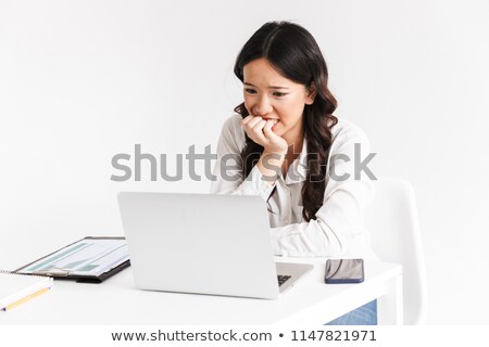 Stock photo: Photo Of Disappointed Young Asian Business Woman 20s Wearing Off