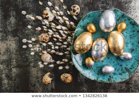 [[stock_photo]]: Pussy Willow Branches On Dark Background Spring Easter