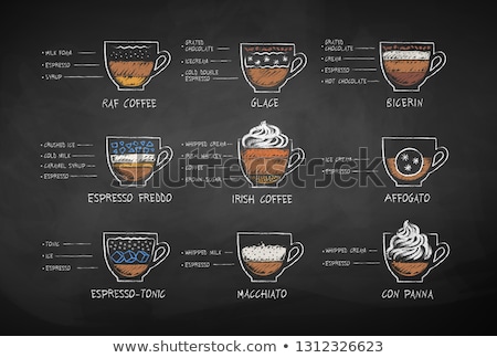 Сток-фото: Chalk Drawn Sketch Of Affogato Coffee Recipe